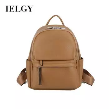 IELGY Рюкзак из высококачественной мягкой кожи, простая корейская версия модного рюкзака для отдыха и путешествий. чёрный