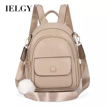 IELGY Рюкзак, рюкзак из искусственной кожи большой вместимости с несколькими карманами для отдыха синий