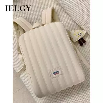 IELGY Рюкзак, школьная сумка для учащихся средних и старших классов, женская сумка для компьютера большой вместимости бежевый