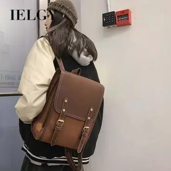 IELGY рюкзак женский универсальный лесной системы ретро стиль колледжа универсальный рюкзак большой емкости для компьютера чёрный