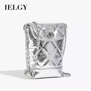 IELGY Серебряная цепочка с бриллиантами, модная сумка через плечо нишевого дизайна, сумка-ведро премиум-класса чёрный