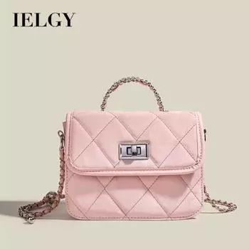 IELGY Симпатичная переносная сумка-мессенджер, модная универсальная, высококачественная, нишевая, с цепочкой из бриллиантов, на одно плечо розовый