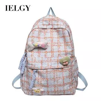 IELGY Small Fresh Style Backpack for Girls Campus Backpack for Middle and High School Students Travel синий