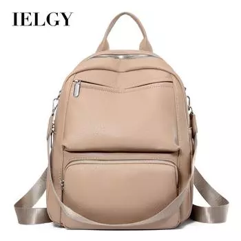 IELGY Однотонный рюкзак для поездок на работу, модный рюкзак большой вместимости для студентов на весну и лето чёрный