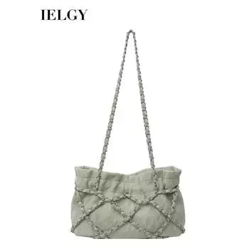 IELGY Сумка через плечо Niche с цепочкой, высококачественная универсальная портативная сумка подмышками с бриллиантовой цепочкой чёрный