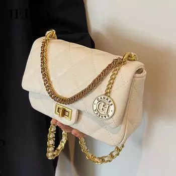 IELGY Сумка через плечо с ромбовидной вышивкой чёрный