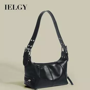 IELGY Сумка через плечо в стиле ретро, женская, ручная сумка через подмышку чёрный