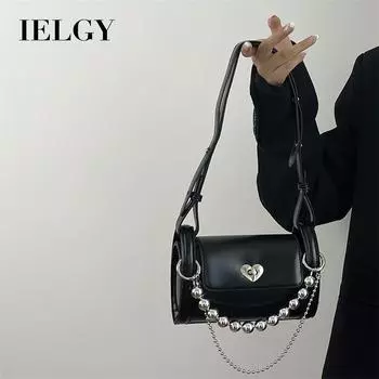 IELGY Сумка-цилиндр с замком Love Chain, высококачественная сумка через плечо чёрный
