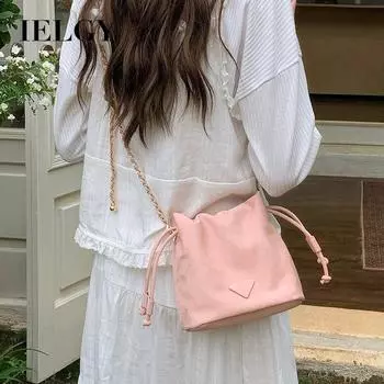IELGY Сумка Cloud Puff, женская сумка на цепочке с розовым ремешком, модная универсальная нишевая сумка через плечо через плечо розовый