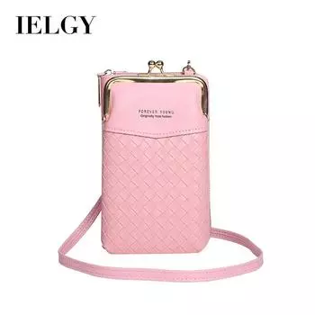IELGY Сумка для мобильного телефона женская корейская с тиснением тканый узор большой емкости диагональная модная молния вертикальный стиль красный