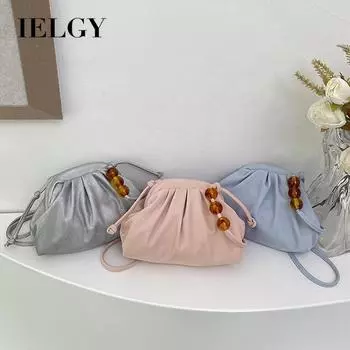 IELGY Сумка-плиссе для переноски вручную, женская модная маленькая квадратная сумка, высококачественная простая сумка-мессенджер через плечо серебряный