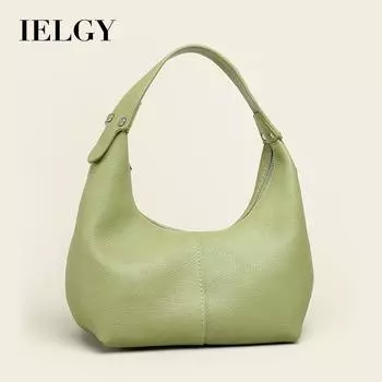 Сумка-подмышка IELGY в стиле ретро с рисунком личи, корейская версия модной повседневной сумки-пельменя из мягкой кожи, простая портативная женская сумка на одно плечо чёрный