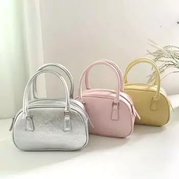 IELGY Сумка-подушка в стиле ретро с масляно-восковой текстурой, маленькая квадратная, модная, универсальная, переносная, сумка-мессенджер для боулинга розовый