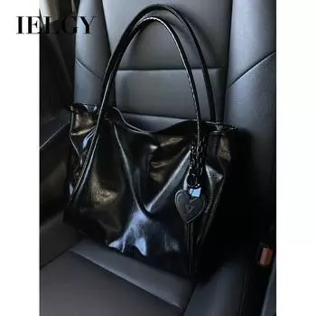 IELGY Сумка-тоут Diablo Cupid с подвеской Love, вместительная, сверхлегкая сумка для работы и поездок на работу чёрный