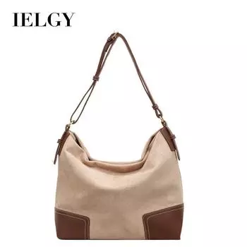 IELGY Сумка-тоут в стиле ретро с большой вместимостью, универсальная сумка для поездок на работу и обратно, простая сумка через плечо чёрный