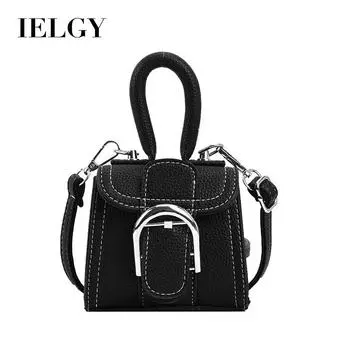 IELGY Сумочка в стиле ретро с пряжкой в виде подковы, модный универсальный красный конверт с узором личи, мини-диагональ с крестообразным вырезом коричневый