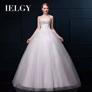 IELGY свадебное платье без рукавов, высококачественное белое тонкое свадебное платье большого размера из мягкой марли, дрель S белый