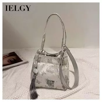 IELGY Свежая и элегантная модная сумка подмышки, новый китайский стиль, иностранный стиль, универсальная и вместительная косая сумка на одно плечо. бежевый