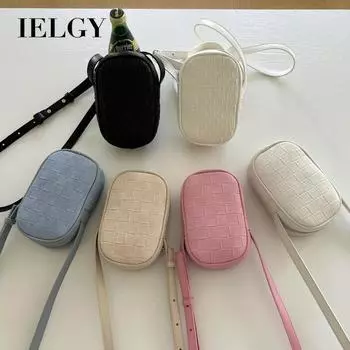 IELGY Тканая мини-сумка корейской версии, сумка для мобильного телефона, легкая и повседневная универсальная сумка-мессенджер на одно плечо. чёрный