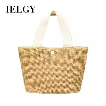 IELGY Тканая сумка с магнитной пряжкой для отдыха, белая морская корзина для овощей, черная женская сумка, портативная чёрный