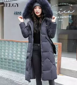 IELGY тонкая стеганая куртка женская зимняя стеганая куртка корейская стеганая куртка средней длины утепленная M белый