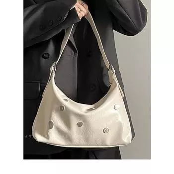 IELGY Модная корейская версия модной сумки через плечо, универсальная фактурная сумка с маленьким значком подмышкой розовый