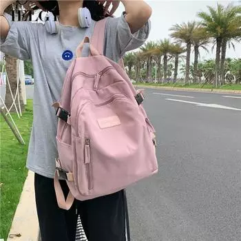 IELGY Удобный женский рюкзак большой вместимости с мягкой поверхностью для путешествий в стиле Харадзюку розовый