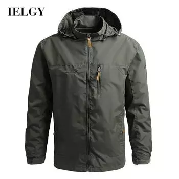IELGY уличная осенняя однотонная мужская куртка, модная спортивная и универсальная ветрозащитная куртка для отдыха M хаки