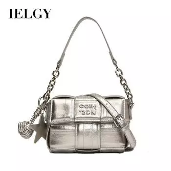 IELGY Универсальная маленькая квадратная сумка через плечо серебристого цвета, высококачественная сумка для мобильного телефона чёрный