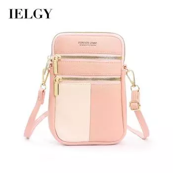 IELGY Универсальная маленькая сумка, сумка на плечо для переноски мобильного телефона, маленькая квадратная сумка, сумка для мобильного телефона большой вместимости чёрный