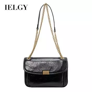 IELGY Универсальная модная ретро-цепочка на одно плечо, маленькая квадратная сумка через плечо чёрный