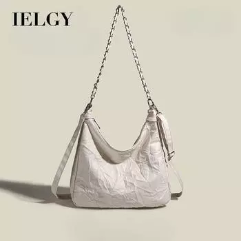 IELGY Универсальная сумка большой вместимости, сумка через плечо с мягкой цепочкой и цепочкой. белый