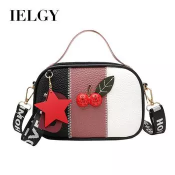 IELGY универсальная сумка через плечо с широким плечевым ремнем, корейская версия, креативная женская сумка с вишневым украшением красный