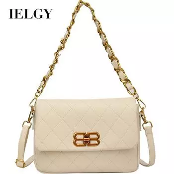 IELGY Универсальная сумка-мессенджер с ромбической вышивкой, модная маленькая квадратная сумка через плечо и подмышками чёрный