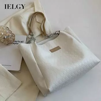 IELGY Универсальная вместительная сумка через плечо из мягкой кожи с бриллиантами для женщин чёрный