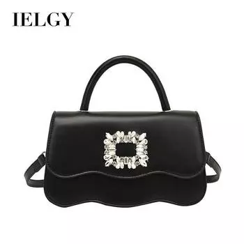 IELGY Универсальная женская модная сумка карамельного цвета на одно плечо с диагональным плетением.