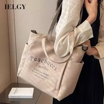 IELGY Универсальный дизайн, простая большая вместительная холщовая сумка через плечо для женщин бежевый
