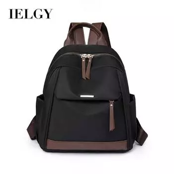 IELGY Универсальный плечевой светильник, модный рюкзак большой вместимости, холщовая школьная сумка для студентов чёрный