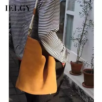 IELGY Винтажная сумка-ведро из пеньковой веревки коричневый