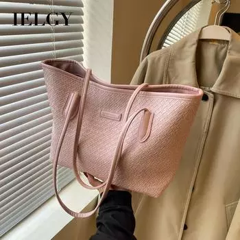 IELGY Вместительная сумка, простая и универсальная, высококачественная сумка через плечо, сумка-тоут для студентов колледжей и поездок на работу. чёрный