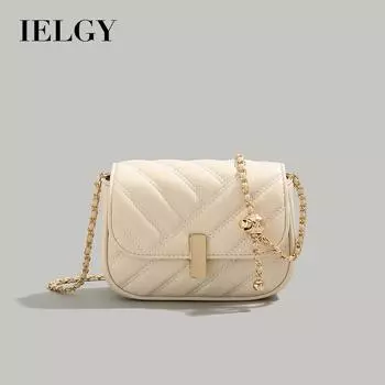 IELGY Высококачественная маленькая квадратная сумка с золотым шариком и бриллиантовой цепочкой, простая сумка на одно плечо с косым креплением чёрный