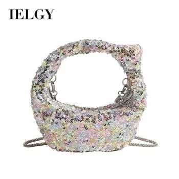 IELGY Высококачественная сумка для круассанов с блестками, модная сумка для званого ужина с блестками, популярная нишевая сумка-мессенджер розовый