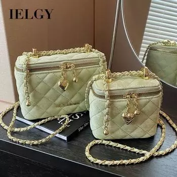 IELGY Высококачественная женская сумка, модная универсальная сумка через плечо с текстурой ромбовидной цепочки, небольшая квадратная сумка