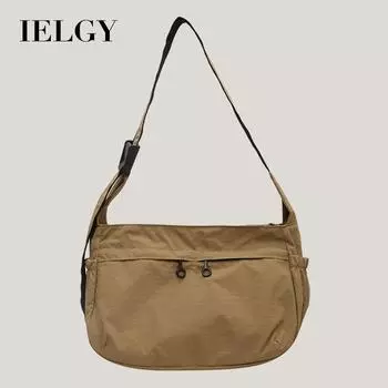 IELGY waterproof nylon bag, large-capacity messenger dumpling bag, versatile casual and light sports wind shoulder bag хаки