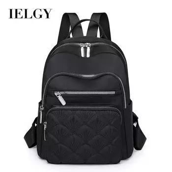 IELGY women s backpack, stylish and simple outdoor travel backpack, light and large-capacity student schoolbag for business travel and commuting чёрный