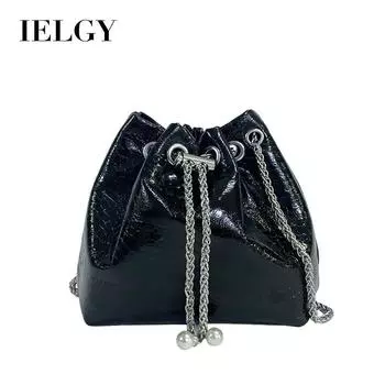 IELGY Женская сумка-ведро, корейская версия модной цепочки, простая переносная сумка-мессенджер чёрный