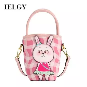 IELGY women s cartoon rabbit bag, fashionable and cute small handbag, versatile shoulder messenger bag розовый