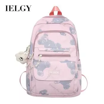 IELGY Женская повседневная дорожная сумка большой вместимости, простой студенческий рюкзак (нет кулона) чёрный