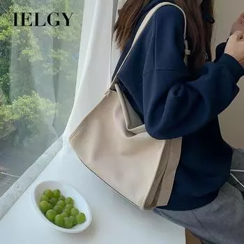 IELGY women s fashion apricot shoulder messenger bag, simple and versatile commuter niche texture messenger bag чёрный