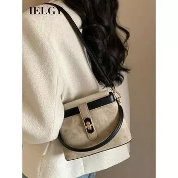IELGY women s gray-tone retro box bag, popular shoulder messenger bag, portable